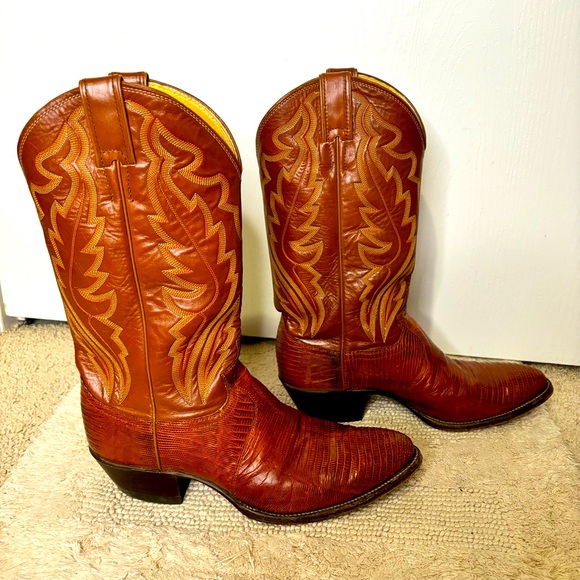 Justin Boots Other - Justin Lizard/Iguana Skin Exotic Leather Western Cowboy Boots men’s size 9.5 D